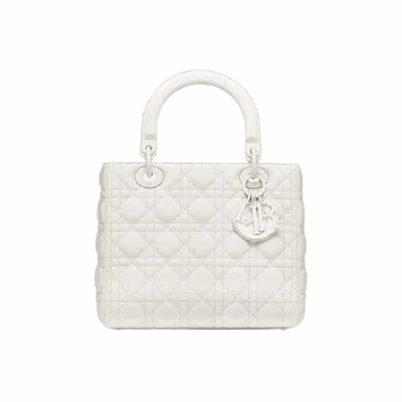 MEDIUM ULTRAMATTE LADY DIOR BAG Latte Ultramatte Cannage Calfskin - DHB41 - 1