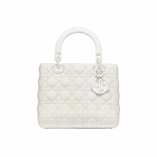 MEDIUM ULTRAMATTE LADY DIOR BAG Latte Ultramatte Cannage Calfskin - DHB41 - 1