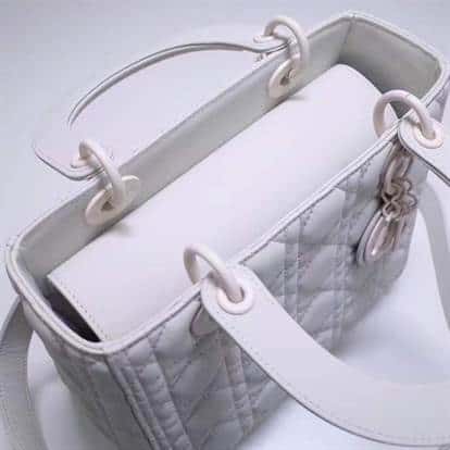 MEDIUM ULTRAMATTE LADY DIOR BAG Latte Ultramatte Cannage Calfskin - DHB41 - 5