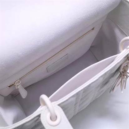 MEDIUM ULTRAMATTE LADY DIOR BAG Latte Ultramatte Cannage Calfskin - DHB41 - 6
