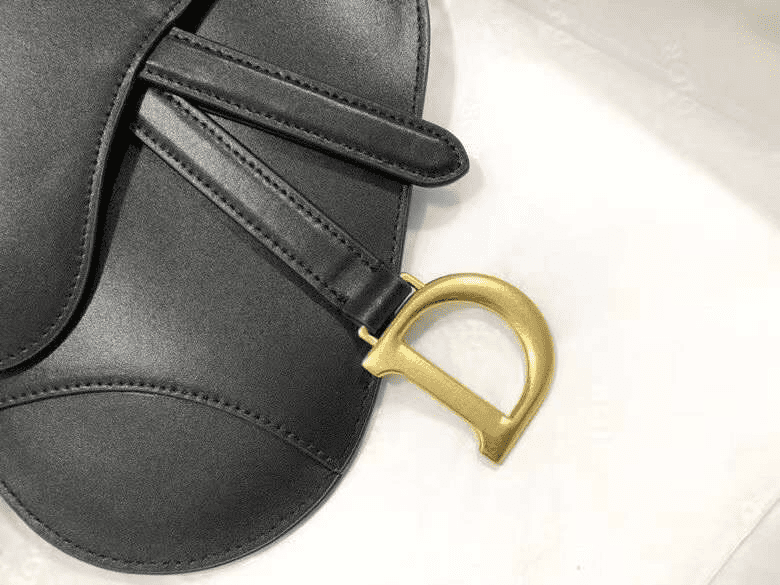 MINI SADDLE BAG WITH STRAP Black Grained Calfskin - DHB01 - 8