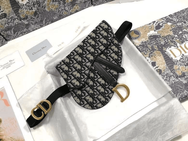 MINI SADDLE BAG WITH STRAP Blue Dior Oblique Jacquard - DHB02 - 2