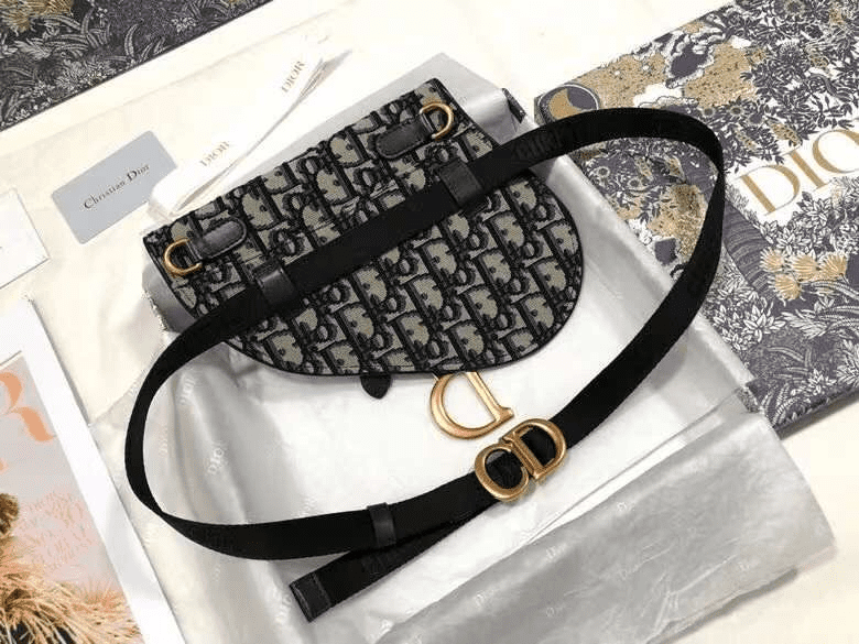 MINI SADDLE BAG WITH STRAP Blue Dior Oblique Jacquard - DHB02 - 7