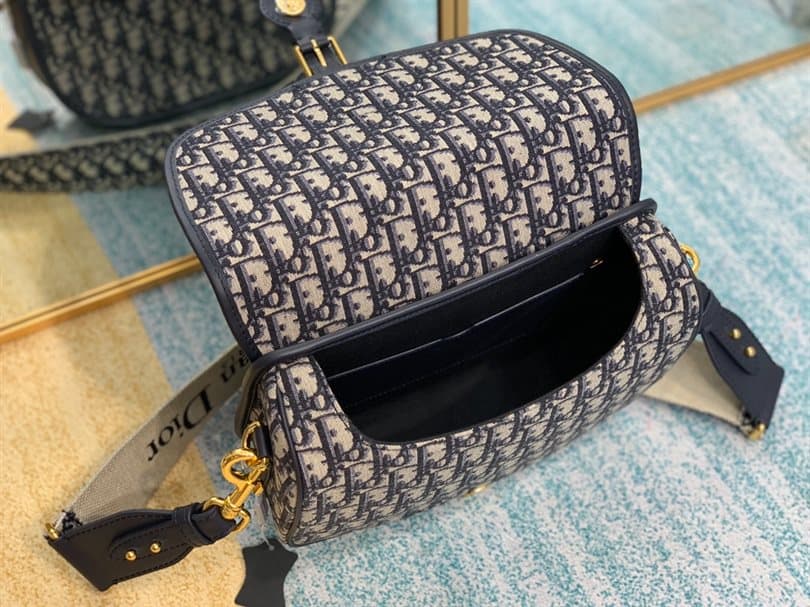 Medium Dior Bobby Bag Blue Dior Oblique Jacquard - DMB03 - 4