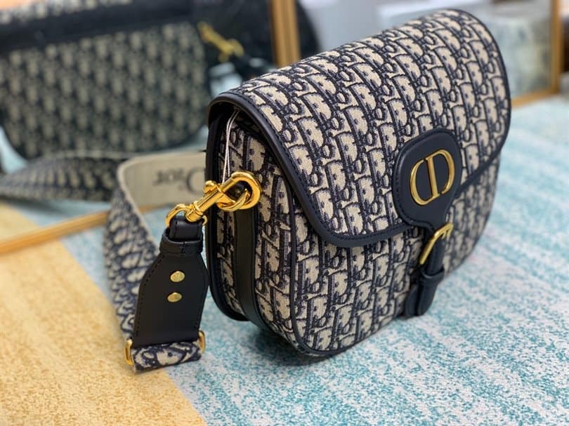 Medium Dior Bobby Bag Blue Dior Oblique Jacquard - DMB03 - 6