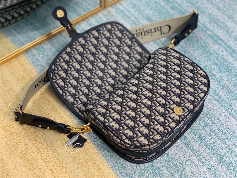 Medium Dior Bobby Bag Blue Dior Oblique Jacquard - DMB03 - 7