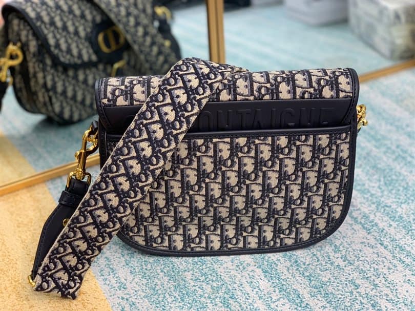 Medium Dior Bobby Bag Blue Dior Oblique Jacquard - DMB03 - 3