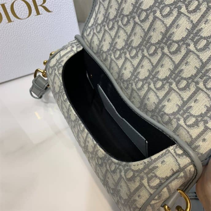 Medium Dior Bobby Bag Gray Dior Oblique Jacquard - DMB04 - 8