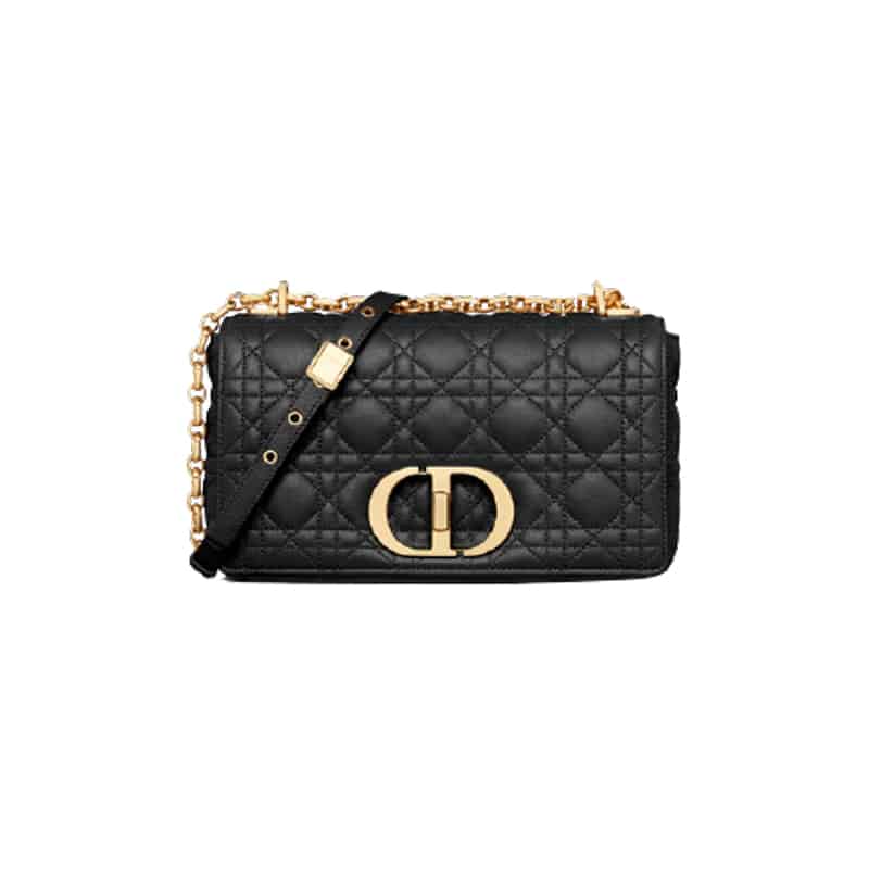 Medium Dior Caro Bag Black Supple Cannage Calfskin - DHB28 - 1
