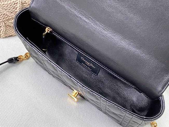 Medium Dior Caro Bag Black Supple Cannage Calfskin - DHB28 - 4