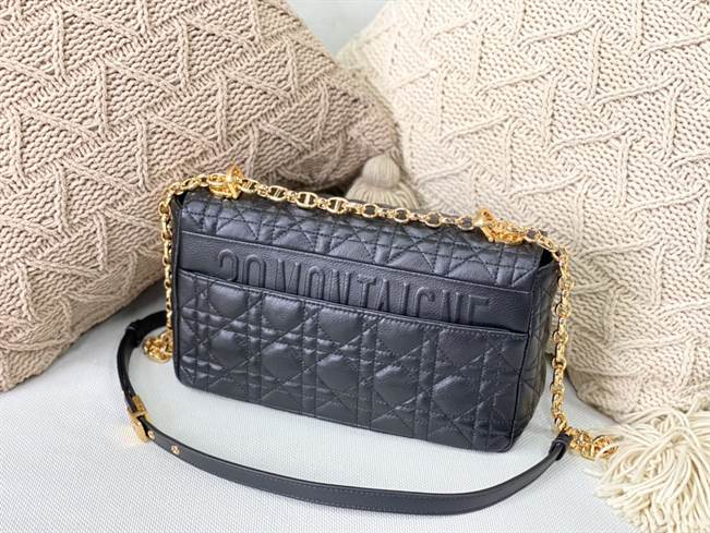 Medium Dior Caro Bag Black Supple Cannage Calfskin - DHB28 - 6