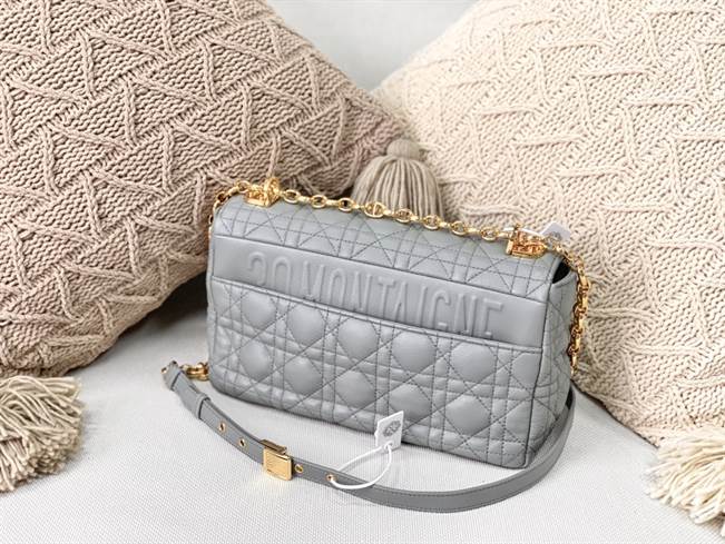 Medium Dior Caro Bag Gray Supple Cannage Calfskin - DHB27 - 3