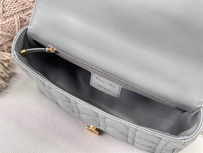 Medium Dior Caro Bag Gray Supple Cannage Calfskin - DHB27 - 4