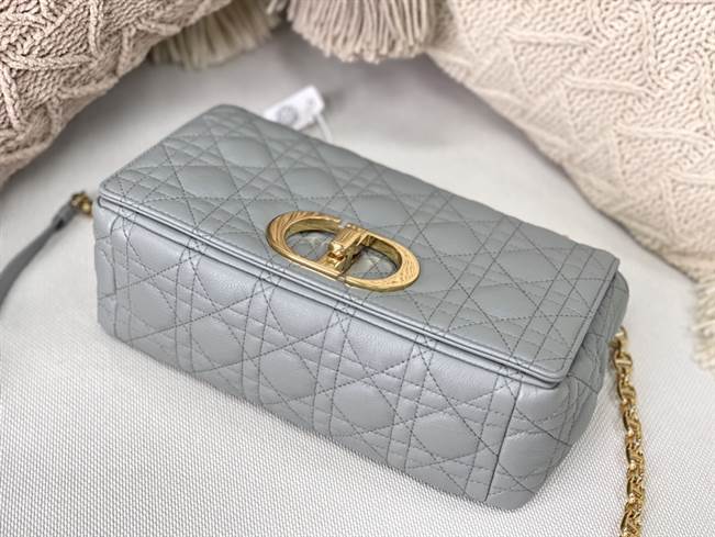 Medium Dior Caro Bag Gray Supple Cannage Calfskin - DHB27 - 5