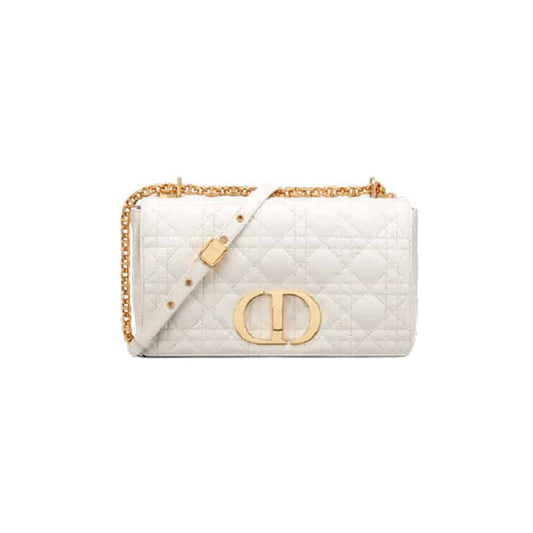 Medium Dior Caro Bag Ivory Supple Cannage Calfskin - DHB26 - 1