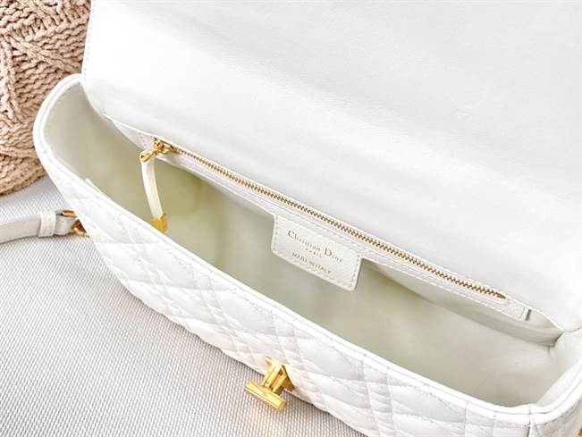 Medium Dior Caro Bag Ivory Supple Cannage Calfskin - DHB26 - 6