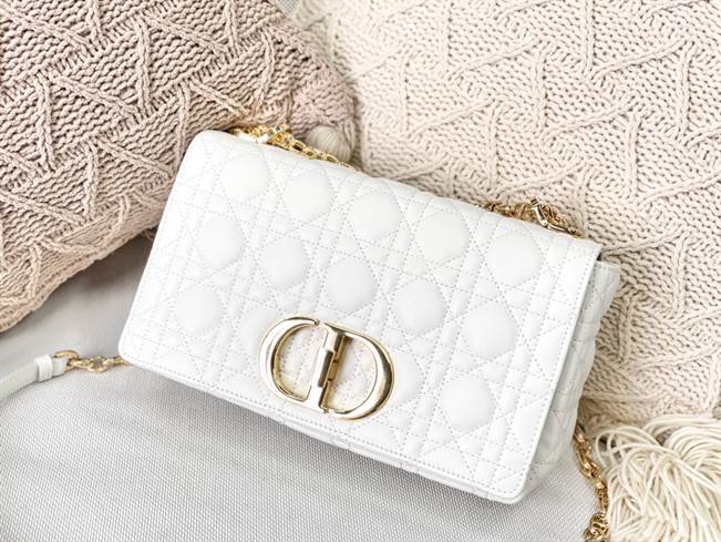 Medium Dior Caro Bag Ivory Supple Cannage Calfskin - DHB26 - 2