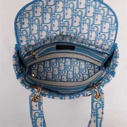 Medium Lady D-Lite Bag Cornflower Blue Toile de Jouy Embroidery - DHB21 - 6