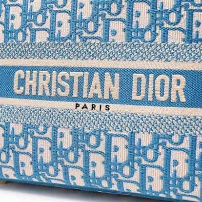 Medium Lady D-Lite Bag Cornflower Blue Toile de Jouy Embroidery - DHB21 - 7