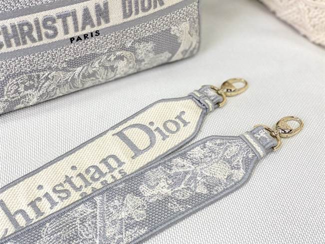 Medium Lady D-Lite Bag Gray Toile de Jouy Reverse Embroidery - DHB32 - 6