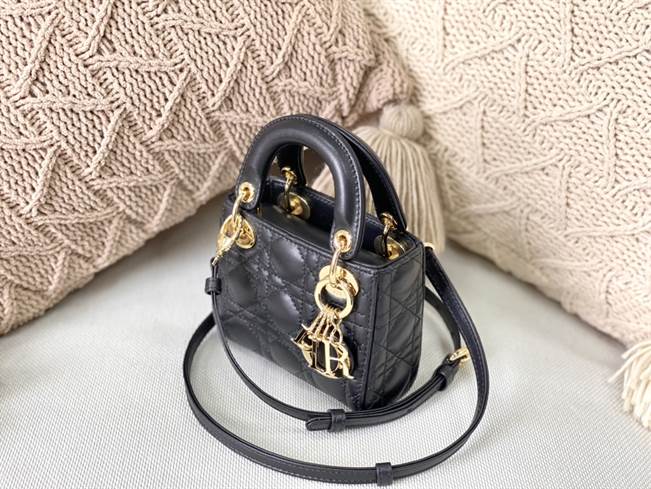 Micro Lady Dior Bag Black Cannage Lambskin - DHB29 - 2