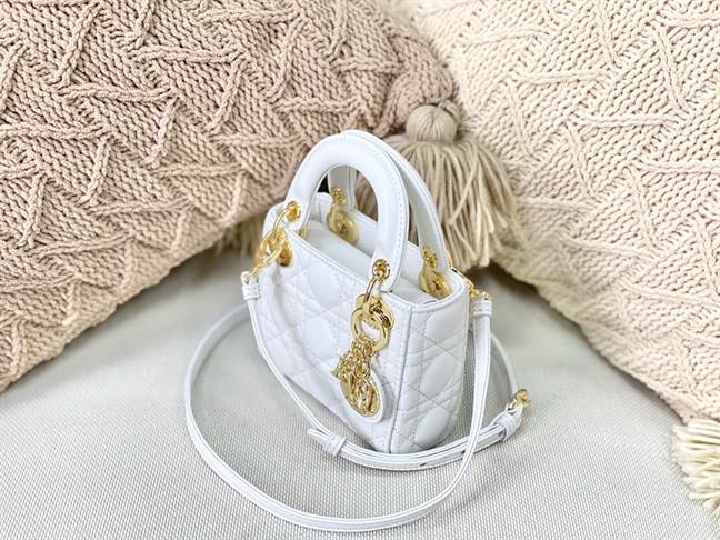 Micro Lady Dior Bag Latte Cannage Lambskin - DHB30 - 5