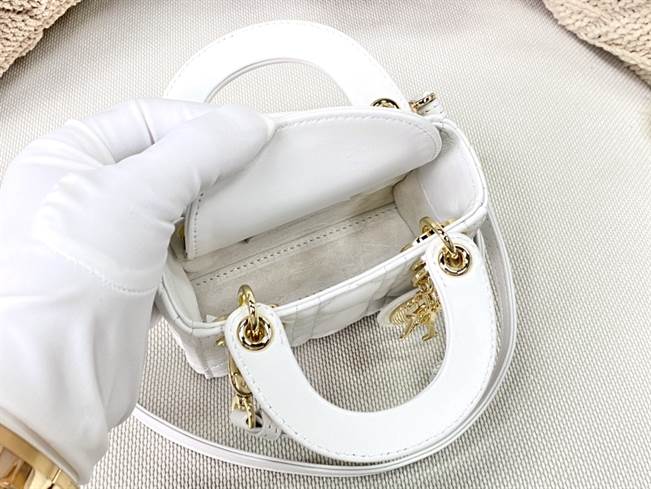 Micro Lady Dior Bag Latte Cannage Lambskin - DHB30 - 6