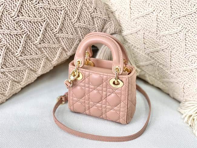 Micro Lady Dior Bag Rose Des Vents Cannage Lambskin - DHB31 - 3