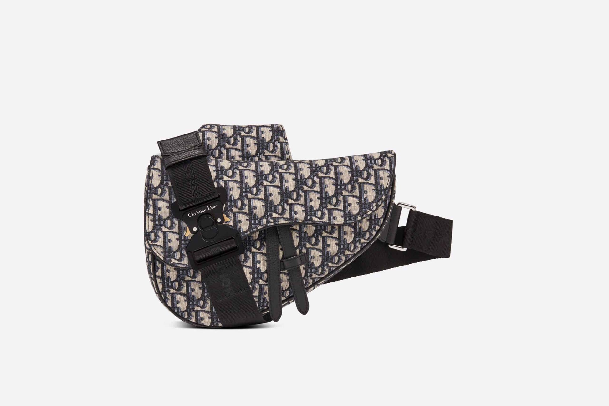Saddle Bag Beige and Black Dior Oblique Jacquard - DMB02 - 1