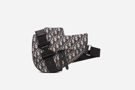 Saddle Bag Beige and Black Dior Oblique Jacquard - DMB02 - 1