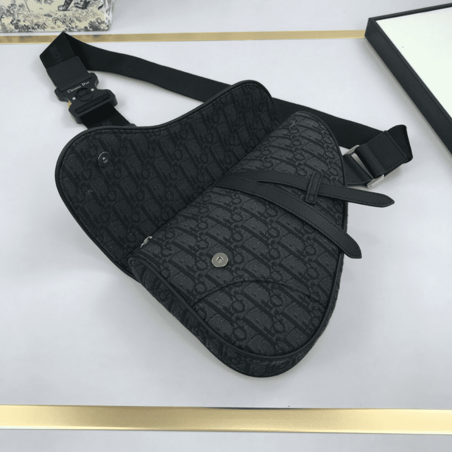 Saddle Bag Black Dior Oblique Jacquard - DMB01 - 5