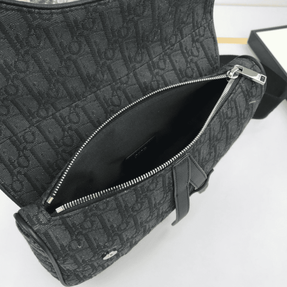 Saddle Bag Black Dior Oblique Jacquard - DMB01 - 4
