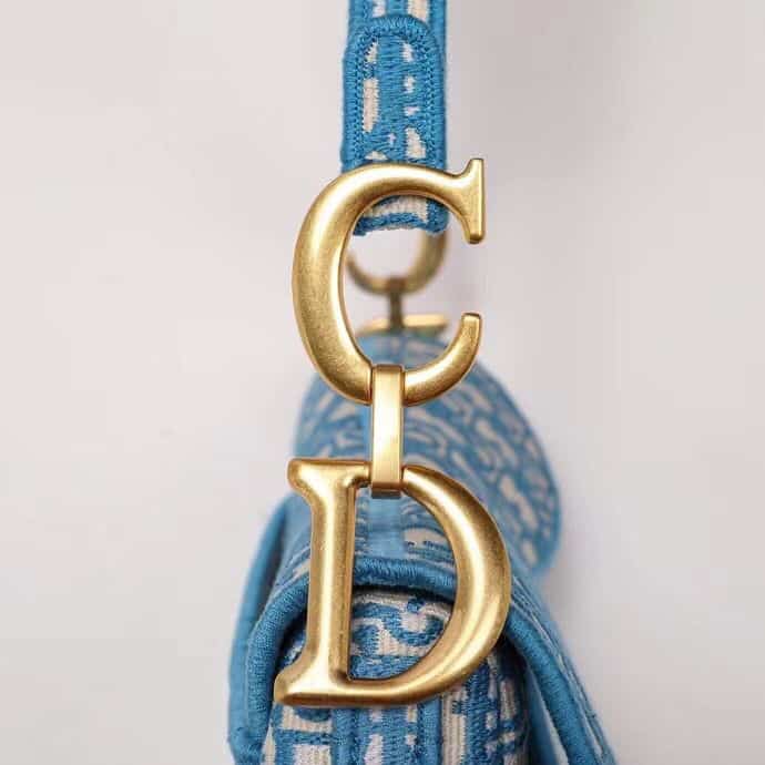 Saddle Bag Blue Dior Oblique Embroidery - DHB05 - 6