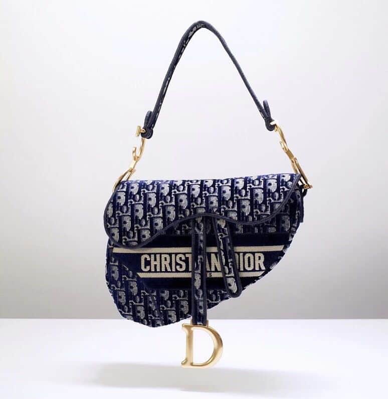 Saddle Bag Blue Dior Oblique Embroidery - DHB88 - 1