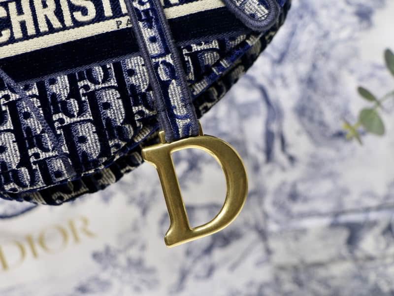 Saddle Bag Blue Dior Oblique Embroidery - DHB88 - 7