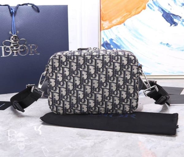 Safari Messenger Bag Beige and Black Dior Oblique Jacquard - 5