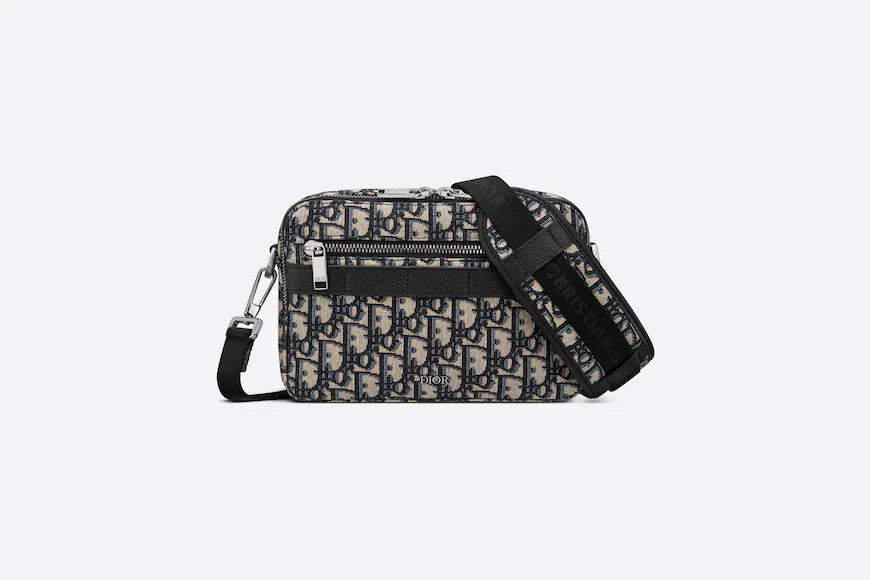 Safari Messenger Bag Beige and Black Dior Oblique Jacquard - 1