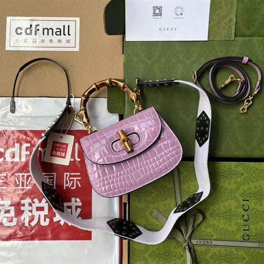 Small top handle bag with Bamboo - GHB249 - 1