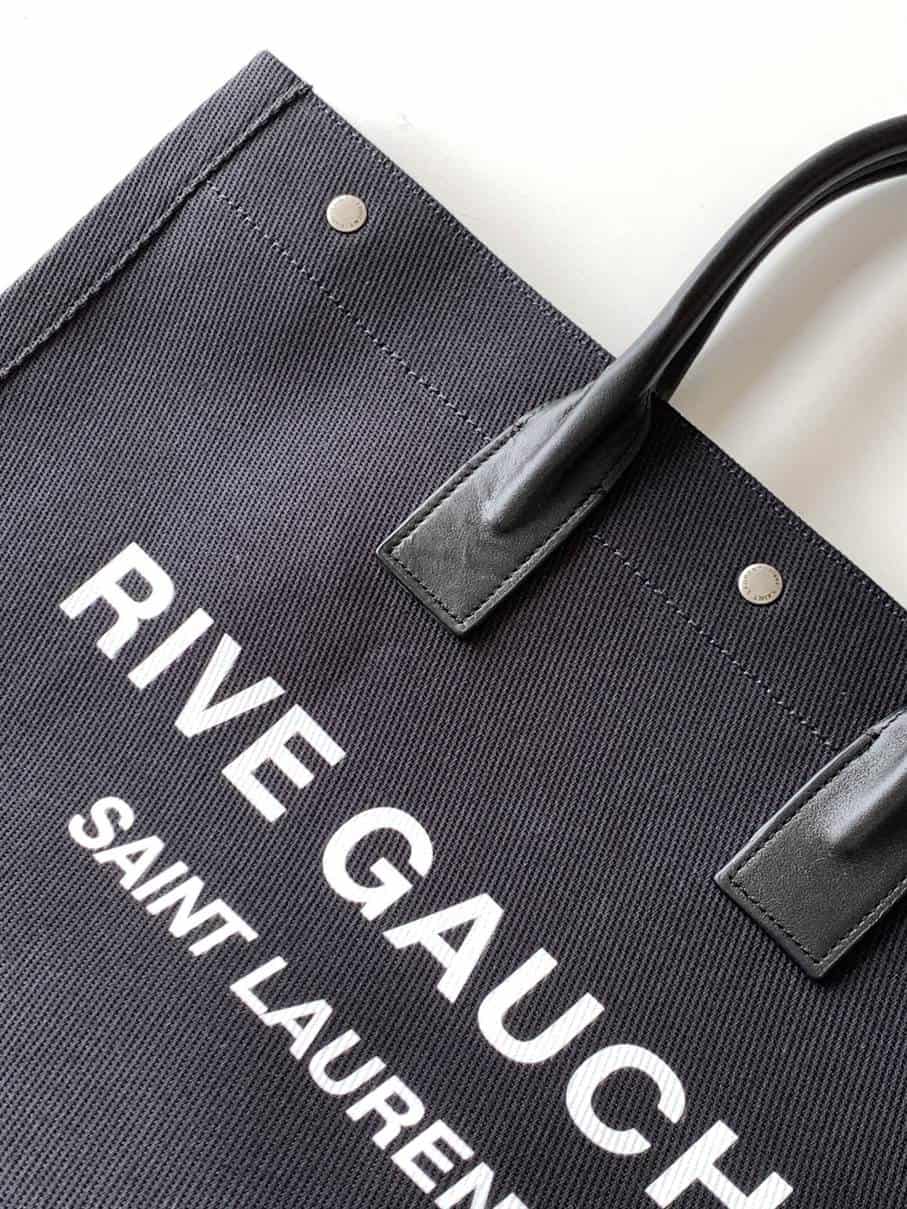Rive Gauche Tote Bag In Linen And Leather - YPS17 - 9