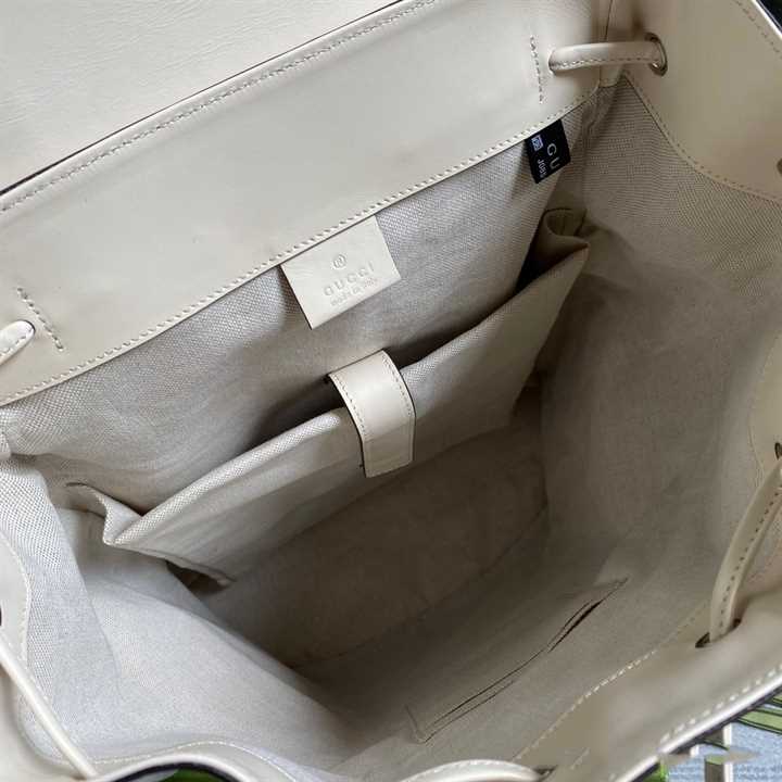 Gg Embossed Backpack In White Leather GBP013 - 6