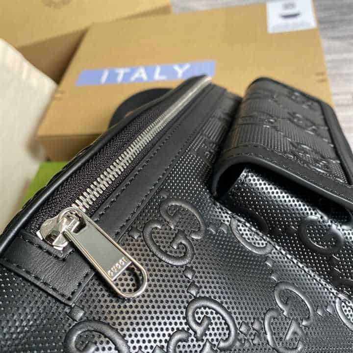 Gucci Black GG Embossed Belt Bag - GBB004 - 7