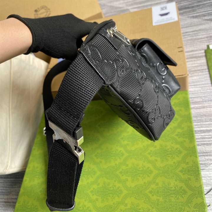 Gucci Black GG Embossed Belt Bag - GBB004 - 6