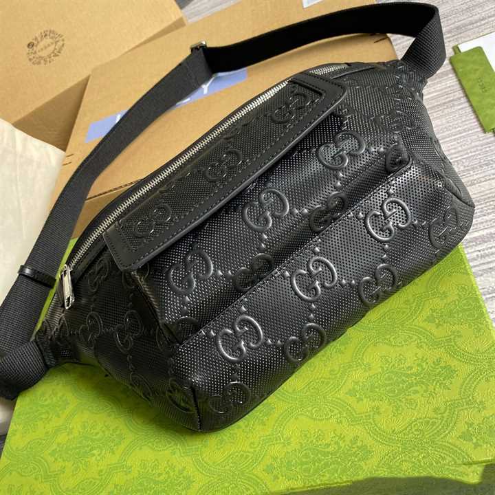 Gucci Black GG Embossed Belt Bag - GBB004 - 4