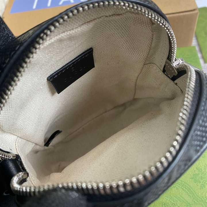 Gg Embossed Mini Bag In Black Leather GMB017 - 7