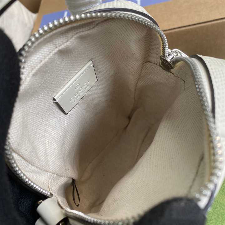 Gg Embossed Mini Bag In White Leather GMB016 - 7