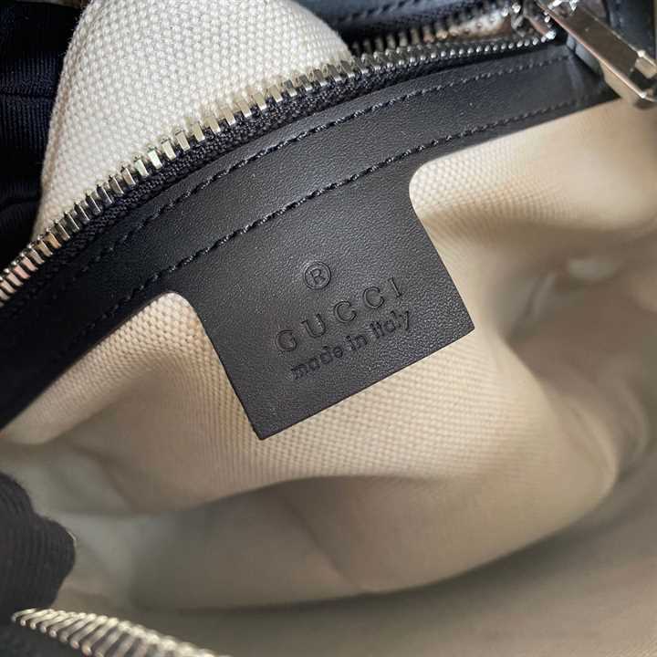 Gg Embossed Shoulder Bag In Black Leather GMB011 - 8