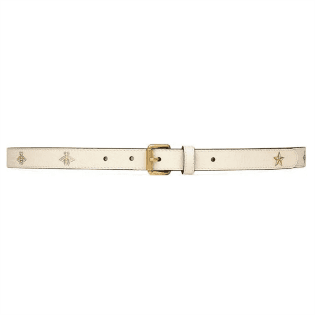 Gucci Belt With Bees And Stars Print In Leather - BPR004 - 1