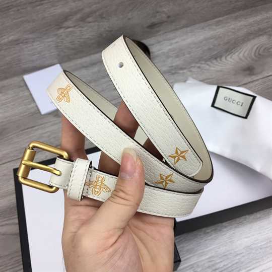 Gucci Belt With Bees And Stars Print In Leather - BPR004 - 2