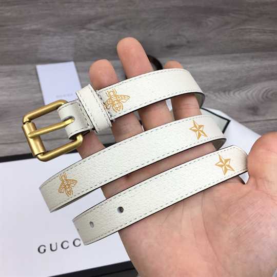 Gucci Belt With Bees And Stars Print In Leather - BPR004 - 6