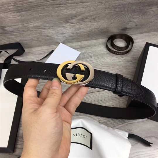Gucci Leather Belt With Interlocking G Buckle - BPR006 - 2